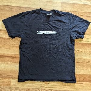 Supreme logo motion blurred black tee shirt